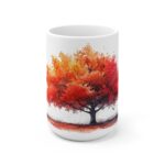 Herbst Ahorn Aquarell Keramik Becher - Ideal für kreative Genussmomente