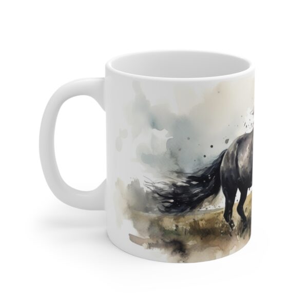 Weiße Aquarell Pferde Tasse – Kreatives Geschenk für Pferdefans