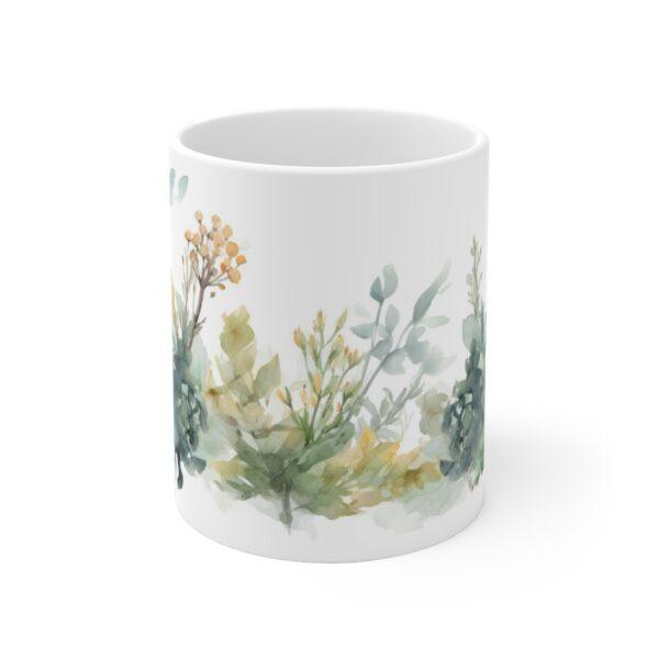 "Personalisierte Kaffeetasse mit Aquarell-Pflanzenmotiv – Perfektes Geschenk für Pflanzenfreunde"