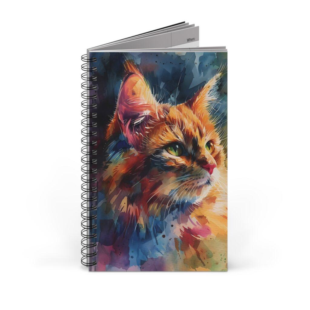 S&uuml;&szlig;e Katze Aquarell Notizbuch - Blanko, Liniert, Punktraster und Planer Optionen