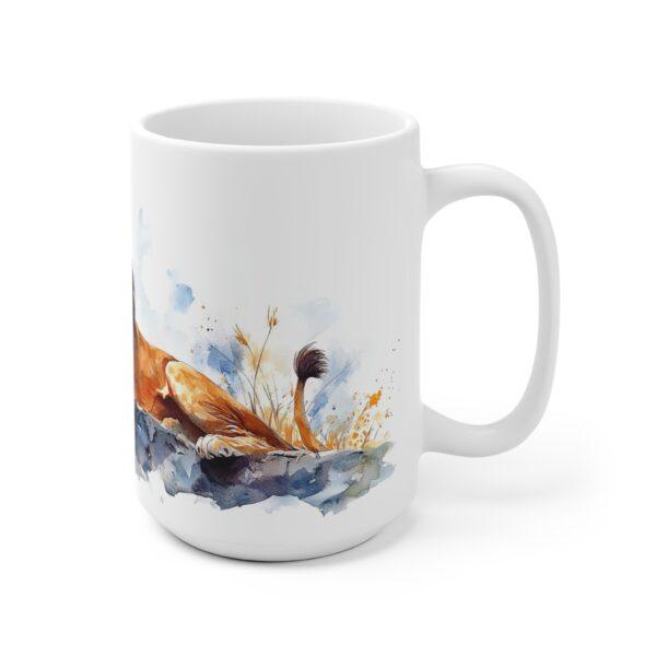 Brüllender Löwe Aquarell Tasse - Kaffeetasse für Tier- und Naturliebhaber