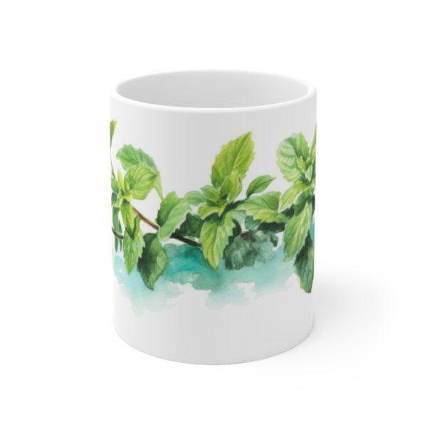 Aquarell Minze Becher - Elegantes Kräuter Design für Teeliebhaber und Teegenießer