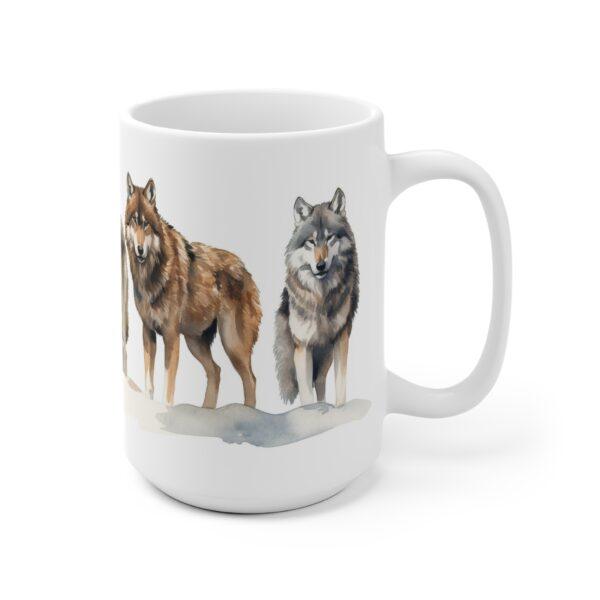 Wolfsrudel Aquarell Tasse - Wildtier Design Becher für Natur- und Wolfsliebhaber