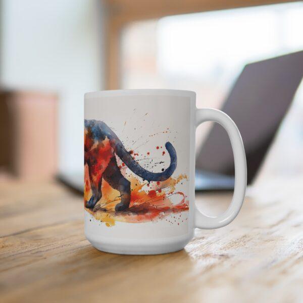 Panther Keramikbecher mit Aquarelldesign - Ideal für jeden Anlass