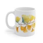 Ginkoblätter Aquarell Tasse - Stilvolle Naturmotive für Teeliebhaber und Naturliebhaber