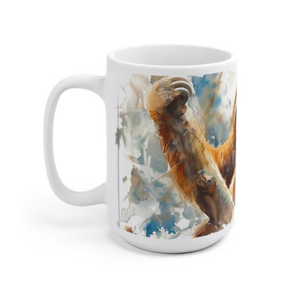 Faultier Keramiktasse mit Aquarelldesign - Spülmaschinen- und Mikrowellengeeignet