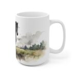 Weiße Aquarell Pferde Tasse – Kreatives Geschenk für Pferdefans