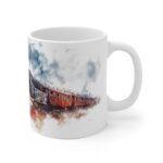 Dampflok Aquarell Tasse – Klassischer Eisenbahn Becher für Zugliebhaber und Historiker