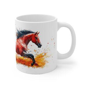 Keramiktasse mit Pferdemotiv - Hochwertige Aquarell-Design für Tierliebhaber