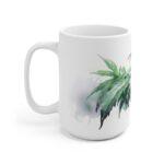 Cannabis Aquarell Becher - Hanfpflanze Design für Botanik-Liebhaber und Naturfreunde