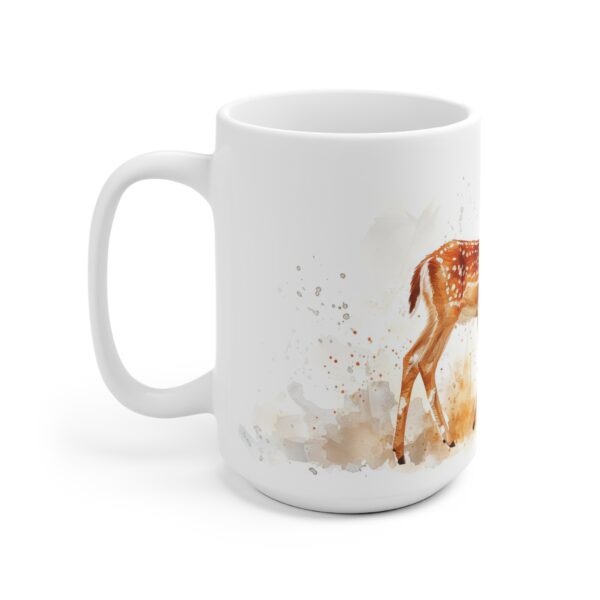 Aquarell Rehkitz Tasse aus Keramik – Charmantes Design für Liebhaber von Naturmotiven