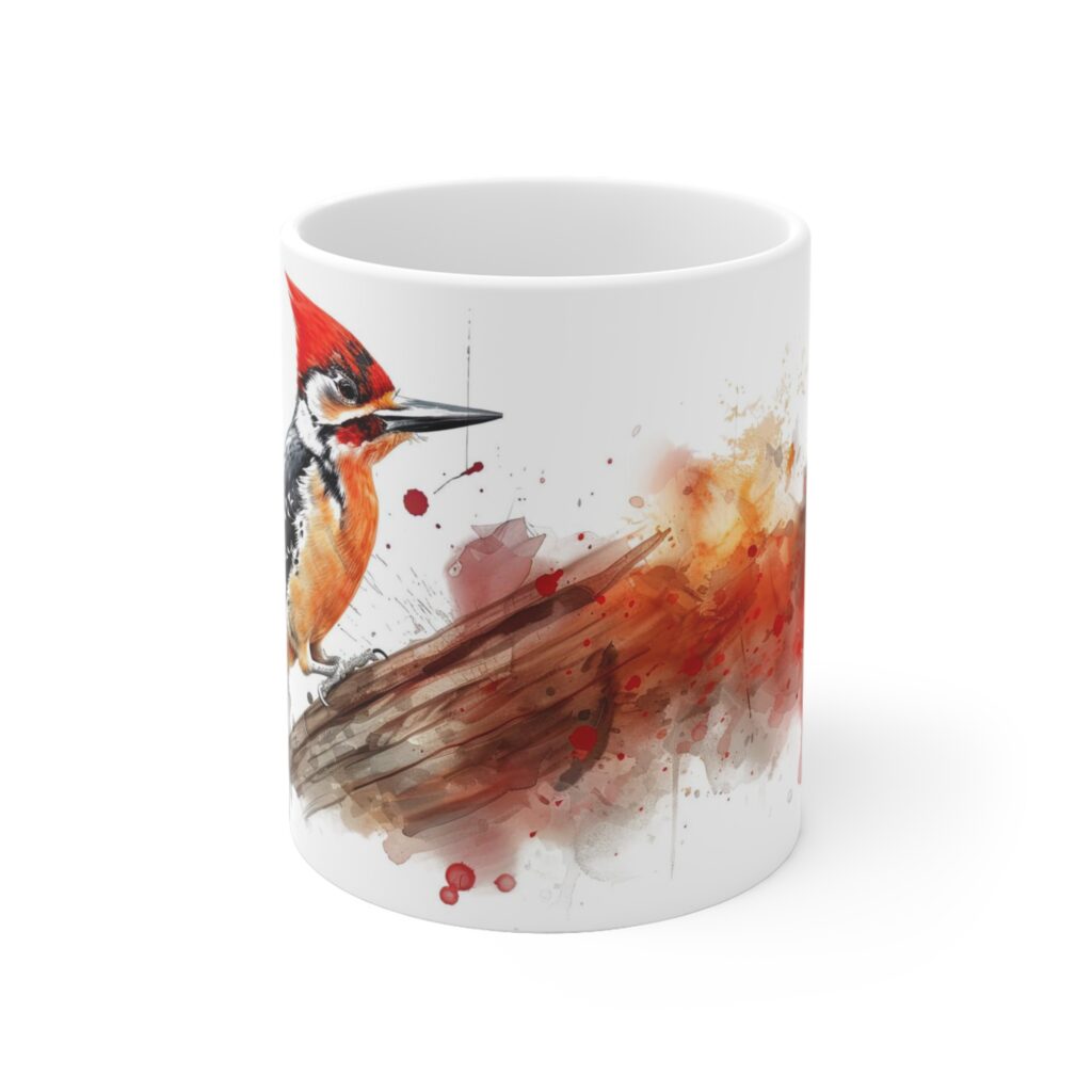Specht Vogel Aquarell Becher - Einzigartiges Design f&uuml;r Naturliebhaber