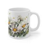 Gänseblümchen Aquarell Tasse - Blumiger Kaffeebecher für Naturfreunde und Blumenliebhaber