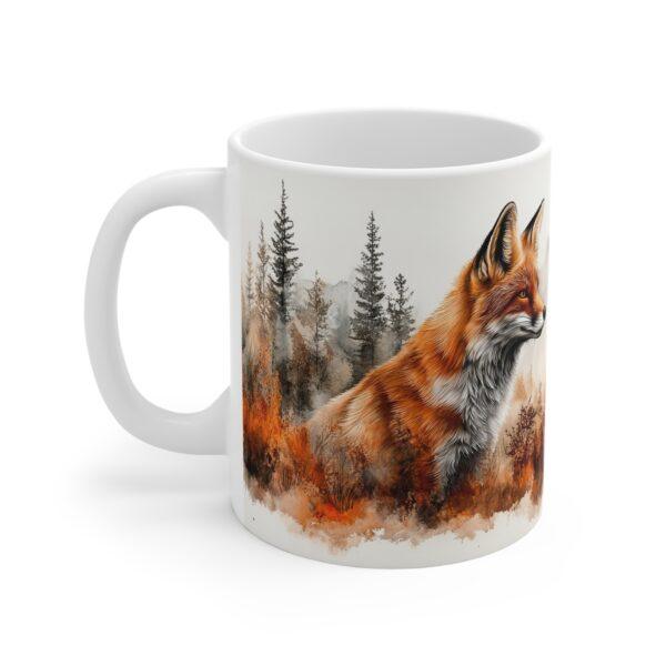 Aquarell Tasse mit Rotem Fuchs - Kreatives Waldtier Design für Naturliebhaber, Ideales Geschenk für Tierfreunde