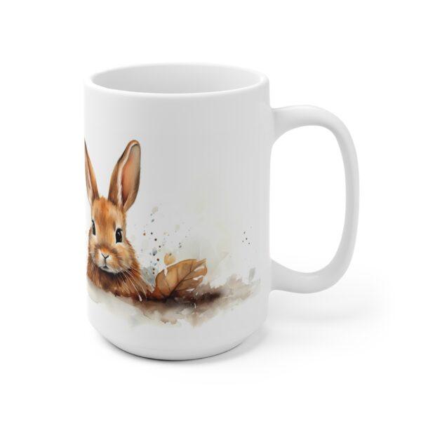 Kreative Aquarell-Kaffeetasse mit Kaninchenmotiv – Ideal für Tierliebhaber als Geschenk