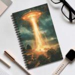 UFO-Invasion Aquarell Notizbuch – Blanko, Liniert, Punktestrich, Planer