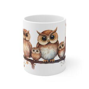 Kindgerechte Eulen Aquarell Tasse - Niedlicher Becher für Kinder und Tierfreunde