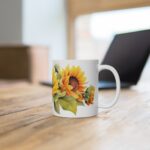 Sonnenblumen Aquarell Tasse - Farbige Blumentasse für Blumenliebhaber und Naturfreunde