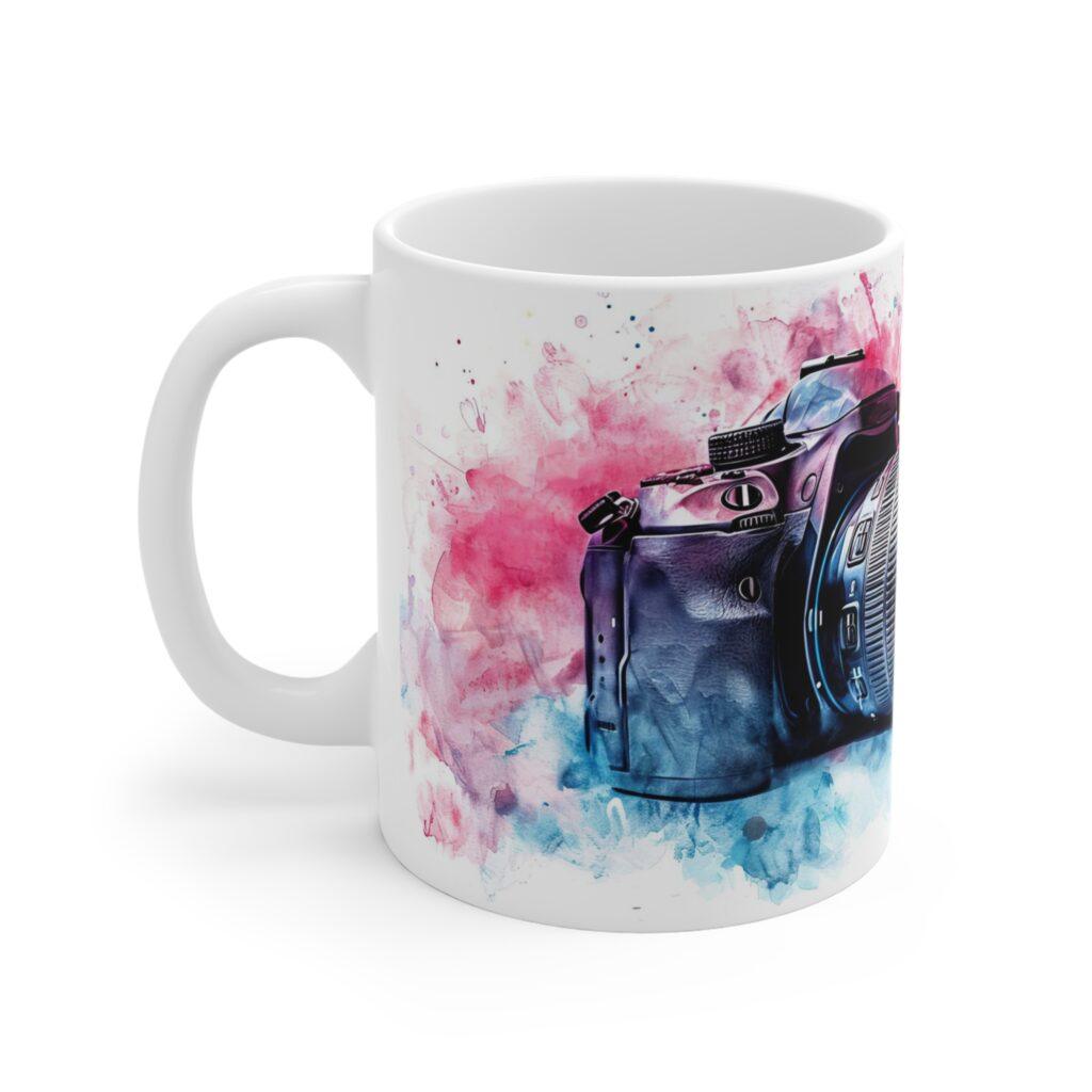 DSLR Kamera Aquarell Tasse &ndash; Becher f&uuml;r Fotografen und Kreativschaffende