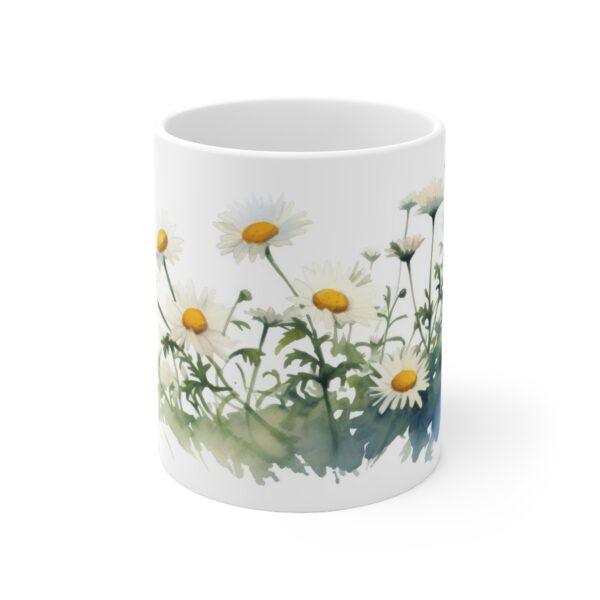 Gänseblümchen Aquarell Tasse – Stilvolle Keramiktasse für Natur- und Blumenliebhaber