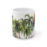 Aquarell Tasse mit Palmenmotiv – Ideal für Kaffeeliebhaber und Urlauber!