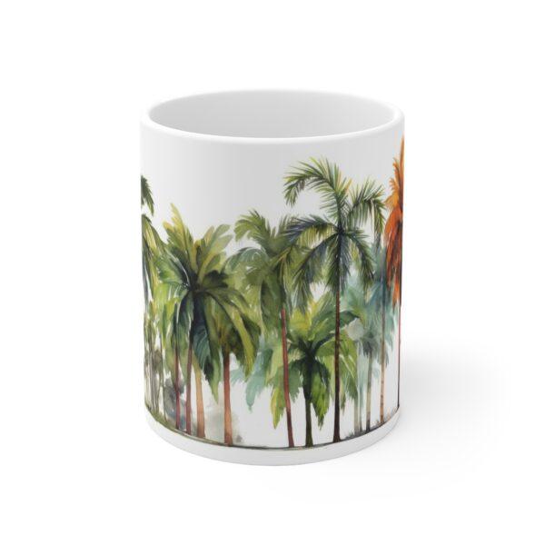 Aquarell Tasse mit Palmenmotiv – Ideal für Kaffeeliebhaber und Urlauber!