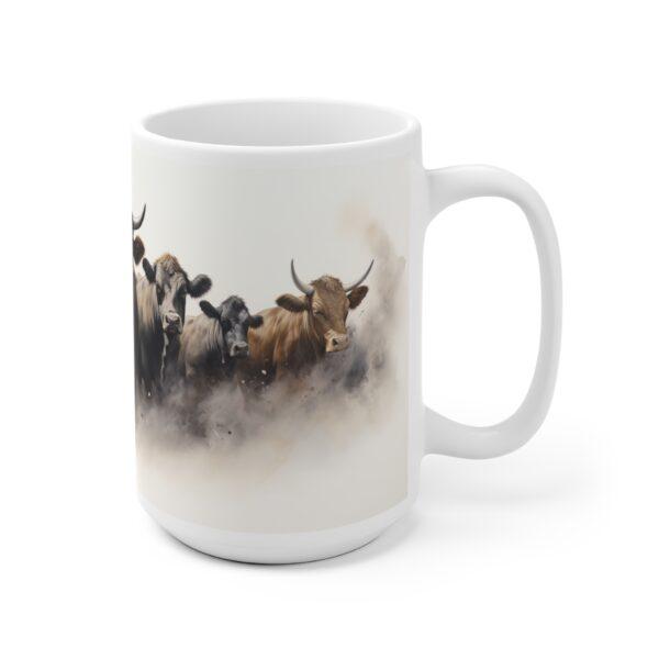 Weiße Keramiktasse mit Rinder-Motiv im Aquarell-Stil - Perfektes Geschenk für Landwirte und Tierliebhaber