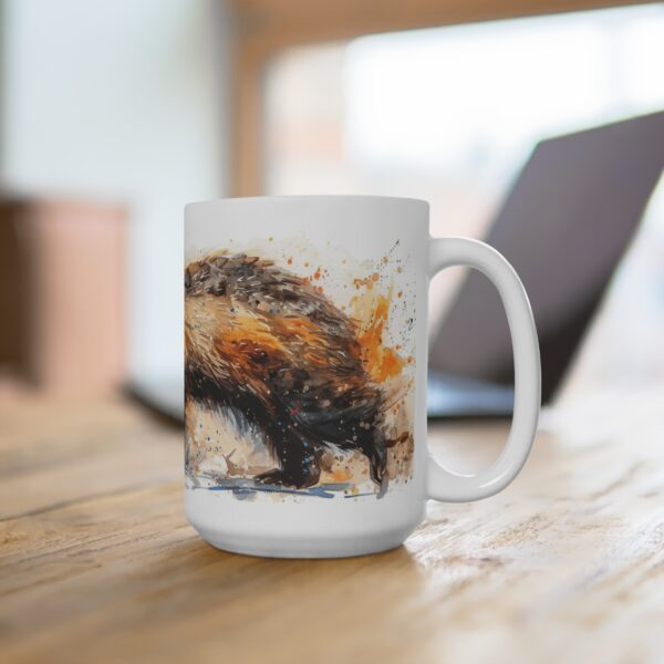 Aquarell Dachs Keramiktasse - Kunstvolles Design für Tierliebhaber