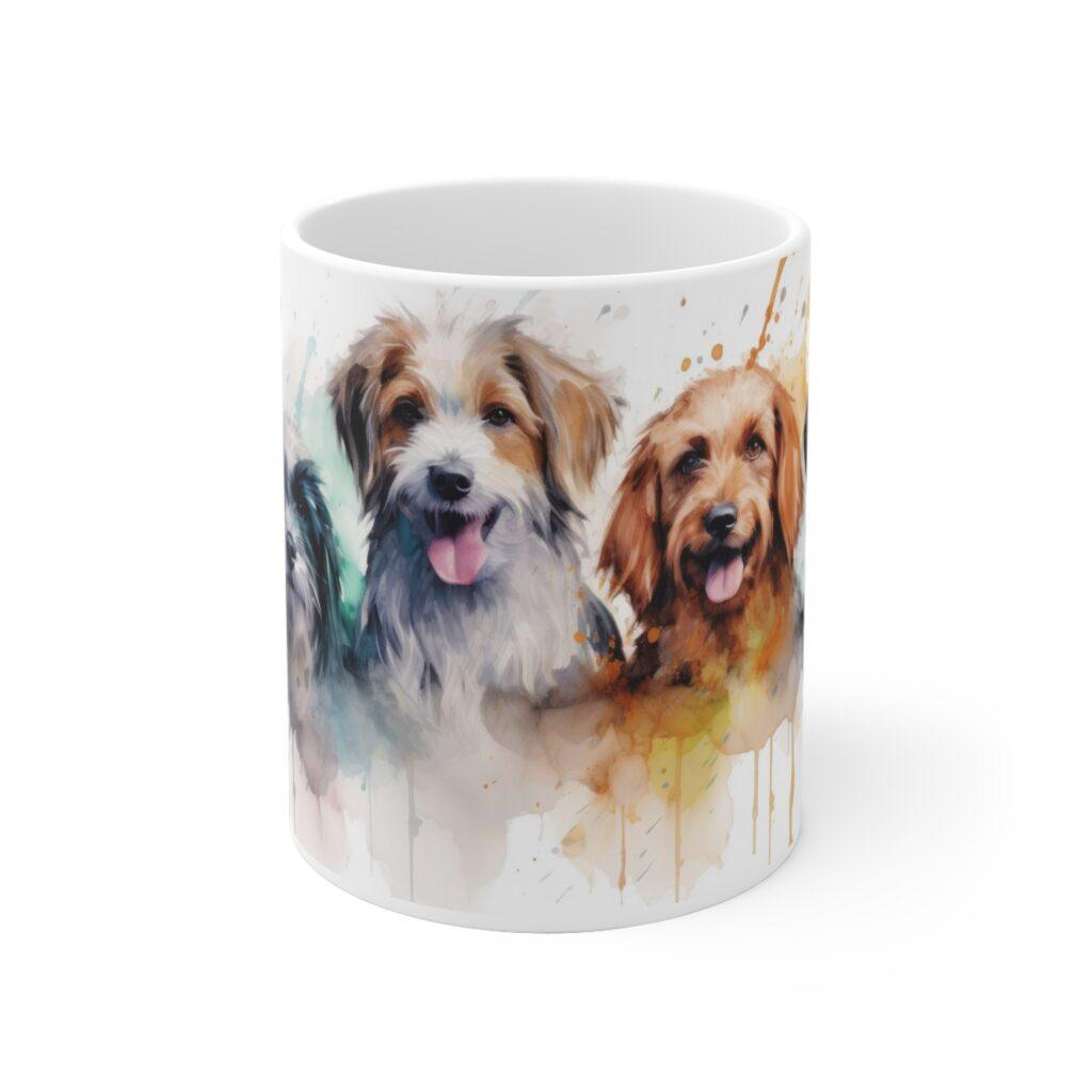 Aquarell Hundetasse &ndash; K&uuml;nstlerische Kaffeetasse f&uuml;r Hundefreunde und Geschenkideen