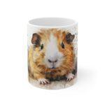 Weiße Meerschweinchen Aquarell Tasse | Ideales Geschenk für Tierliebhaber und Haustierfreunde