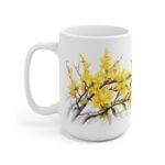 Weiße Keramik Tasse im Aquarell-Design - Ideales Geschenk für Blumenliebhaber