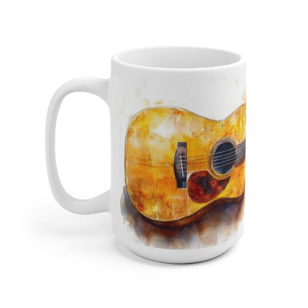 Akustikgitarre Keramiktasse im Aquarellstil – Ideal für Musikliebhaber