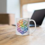 Weiße Keramiktasse mit Aquarell Lebensblume - Ideales Geschenk für Spirituelle und Achtsame