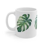 Monstera Aquarell Tasse – Tropical Leaf Design Becher für Pflanzenliebhaber und Naturfreunde