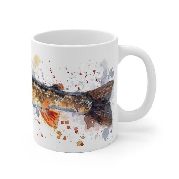 Hecht Aquarell Tasse – Angler Becher mit Fischmotiv für Naturfreunde