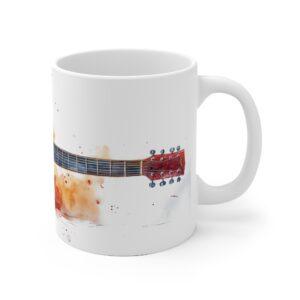 Rote Akustik Gitarre Keramik Kaffeetasse - Geschenk für Musiker und Musikliebhaber