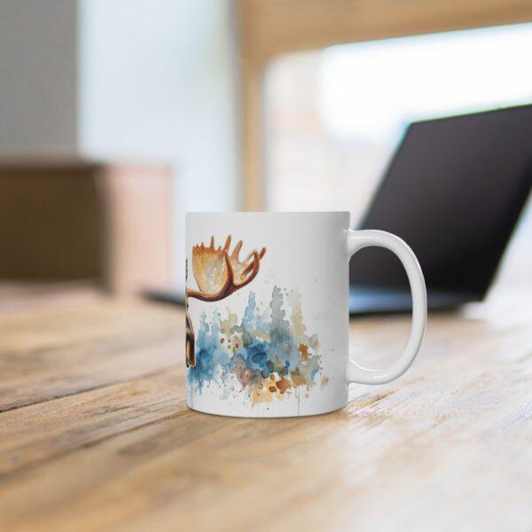 Aquarell Elch Tasse - Keramiktasse mit majestätischem Design, mikrowellenfest