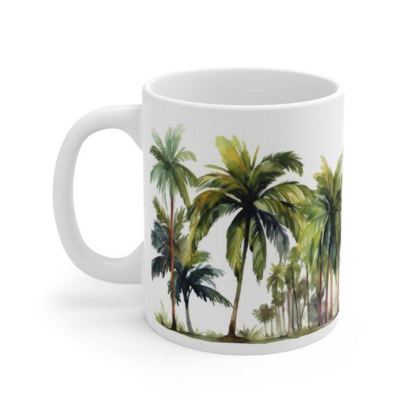 Aquarell Tasse mit Palmenmotiv – Ideal für Kaffeeliebhaber und Urlauber!