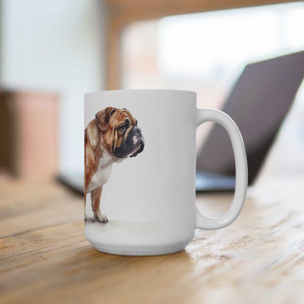 Elegante Bulldogge Keramiktasse im Aquarell-Stil – Hochwertiger Druck für den täglichen Genuss