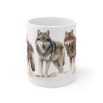 Wolfsrudel Aquarell Tasse - Wildtier Design Becher für Natur- und Wolfsliebhaber