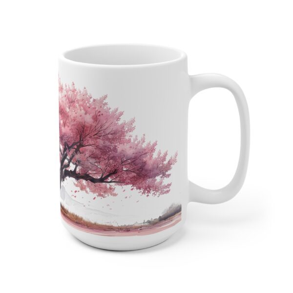 Japanischer Kirschbaum Aquarell Becher aus Keramik – Handgefertigte Designs für Teeliebhaber