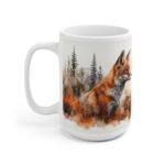 Aquarell Tasse mit Rotem Fuchs - Kreatives Waldtier Design für Naturliebhaber, Ideales Geschenk für Tierfreunde