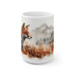 Aquarell Tasse mit Rotem Fuchs - Kreatives Waldtier Design für Naturliebhaber, Ideales Geschenk für Tierfreunde