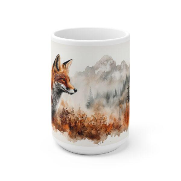 Aquarell Tasse mit Rotem Fuchs - Kreatives Waldtier Design für Naturliebhaber, Ideales Geschenk für Tierfreunde