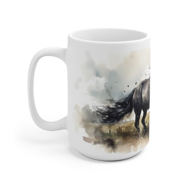 Weiße Aquarell Pferde Tasse – Kreatives Geschenk für Pferdefans