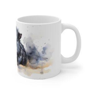 Schwarzes Meerschweinchen Aquarell Tasse – Niedliches Haustier Design für Tierliebhaber