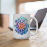 "Bedruckte Geschenk Tasse mit Aquarell Mandala Ornament - Kaffeetasse für jeden Anlass"