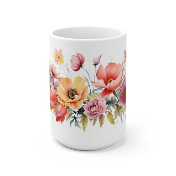 Aquarell Mohnblumen Keramiktasse – Stilvolle Tasse für Blumenliebhaber