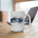 Aquarell Tasse mit Fliegendem Falken - Keramik für Künstler und Naturliebhaber