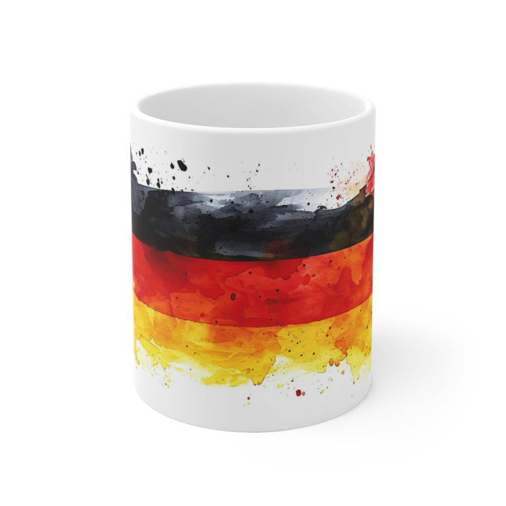 Deutschlandflagge Aquarell Tasse - Patriotischer Becher f&uuml;r Fu&szlig;ballfans und Nationalstolz